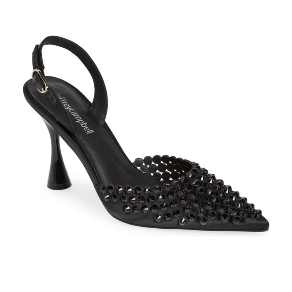 Jeffrey Campbell Shiner Slingback Rhinestone pointed toe pump size 9
